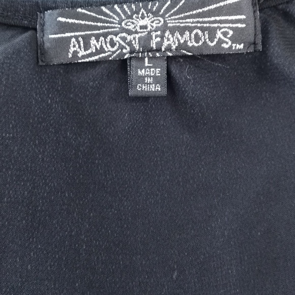 Almost Famous Sheer Sequin Tank Top Black Large - Picture 6 of 6